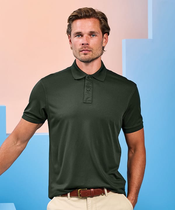 Cationic recycled polyester polo
