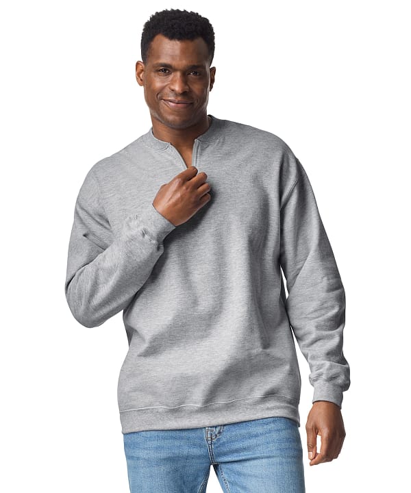 Softstyle midweight adult fleece 1/4-zip sweatshirt