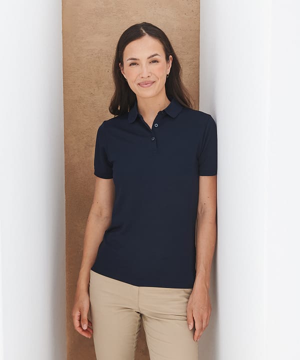 Womens recycled polyester polo shirt