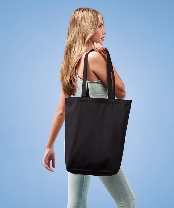 Recycled premium canvas flat base shopper