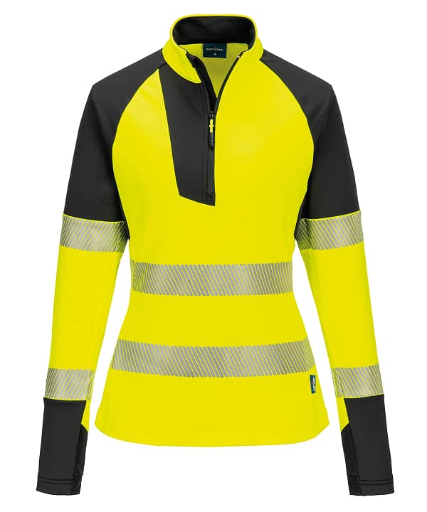 Womens PW3 Hi-vis ¼-zip sweatshirt (T173)