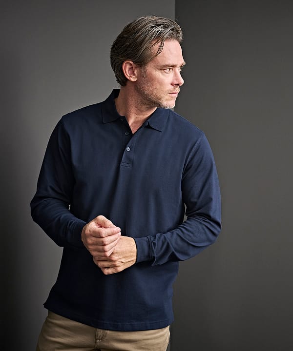 Luxury stretch long sleeve polo (1406)