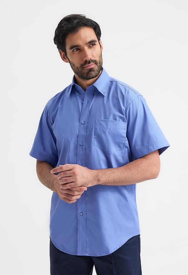 Uneek Mens Pinpoint Oxford Half Sleeve Shirt