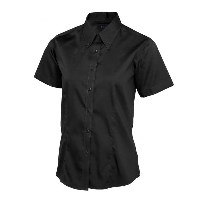 Uneek Ladies Pinpoint Oxford Half Sleeve Shirt - Image 2