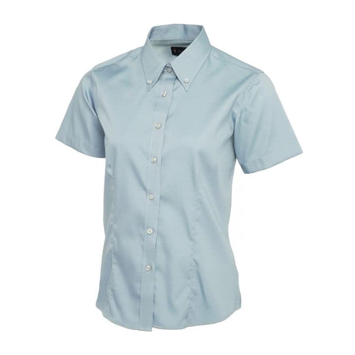 Uneek Ladies Pinpoint Oxford Half Sleeve Shirt - Image 3