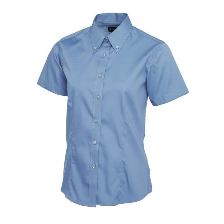 Uneek Ladies Pinpoint Oxford Half Sleeve Shirt - Image 4