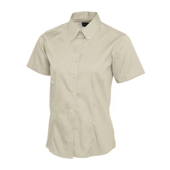 Uneek Ladies Pinpoint Oxford Half Sleeve Shirt - Image 6