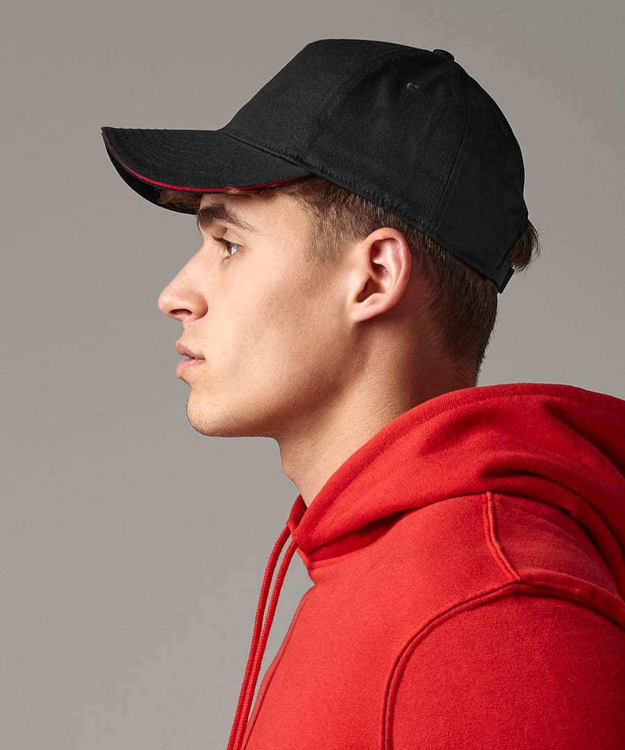 EarthAware® classic organic cotton 5-panel cap sandwich peak